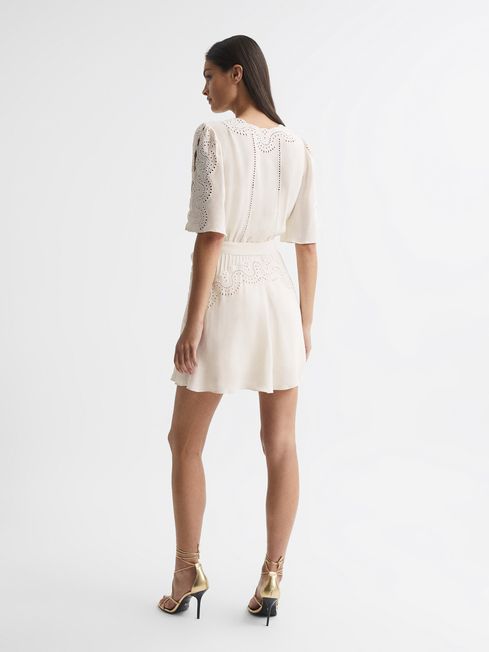 Rhea Broderie Sleeve Floppy Mini Dress