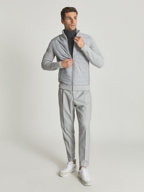 Trainer Hybrid Zip Through Quilted Jumper