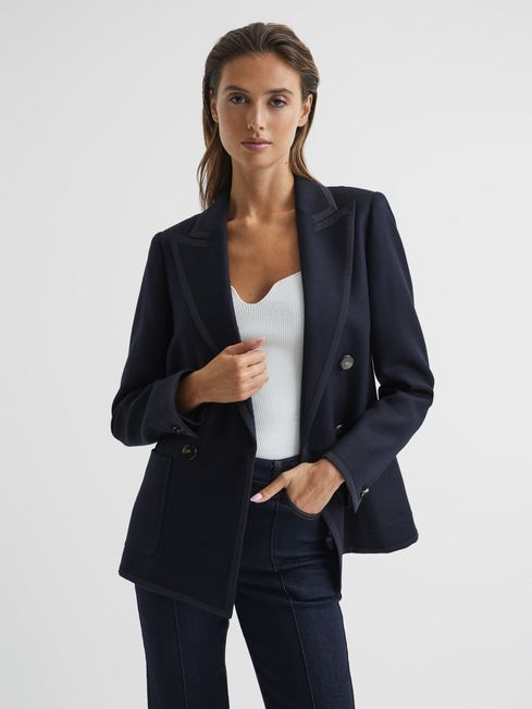 Gia Double Breasted Twill Blazer