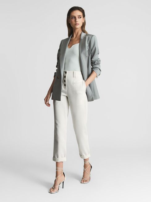 Ava Button Fly Cotton Trousers