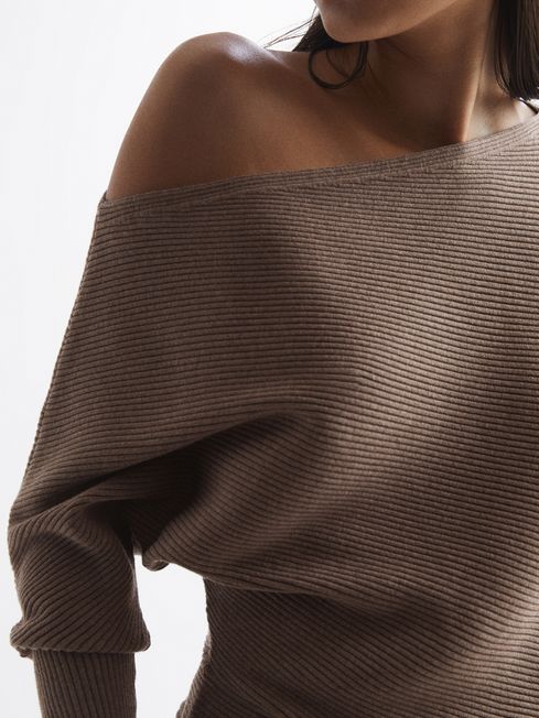 Lorna Asymmetric Drape Knitted Top