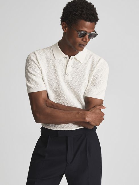 Dollar Textured Diamond Stitch Polo T-Shirt