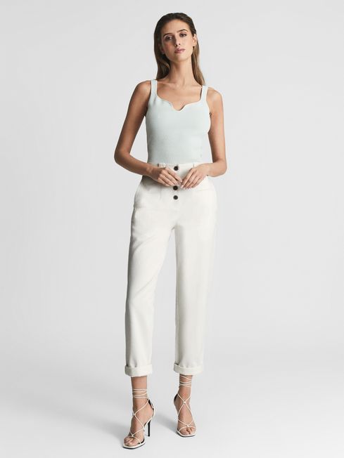 Ava Button Fly Cotton Trousers