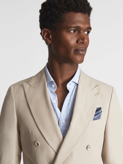 Tone Double Breasted Linen Blazer