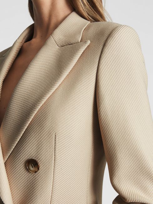 Logan Double Breasted Twill Blazer