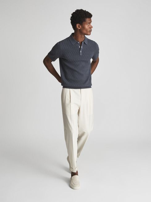 Dollar Textured Diamond Stitch Polo T-Shirt