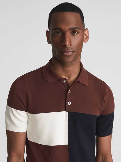 Primo Press Stud Colourblock Polo T-Shirt