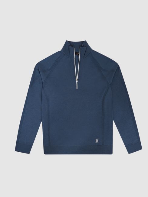 Affleck Golf Stretch Merino Zip Neck Jumper