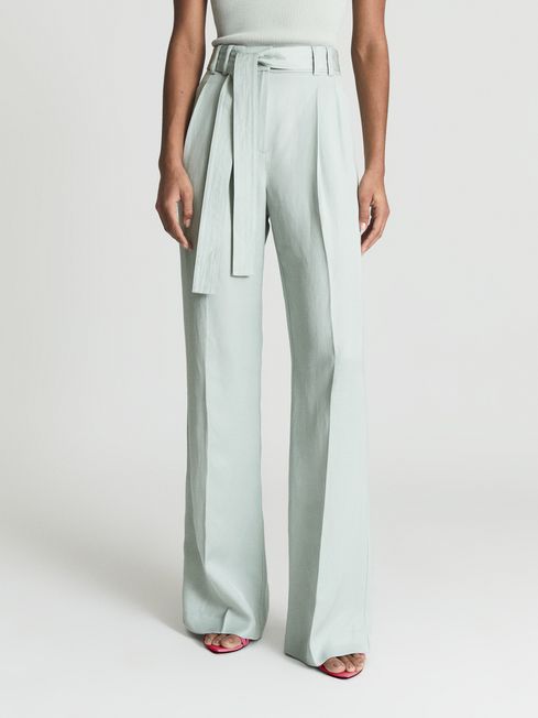 Praire Linen Blend Wide Leg Trousers