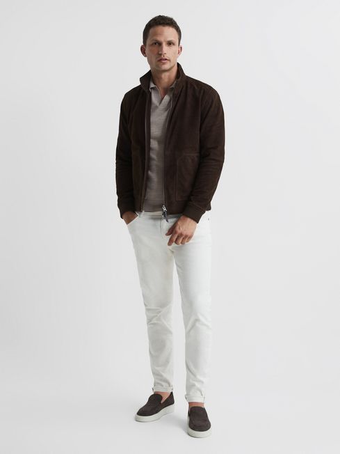 Damon Suede Zip Through Jacket