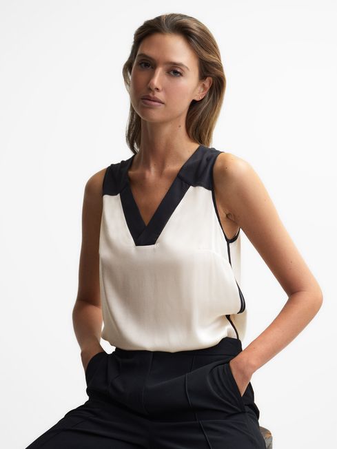 Sadie Colourblock Silk Vest
