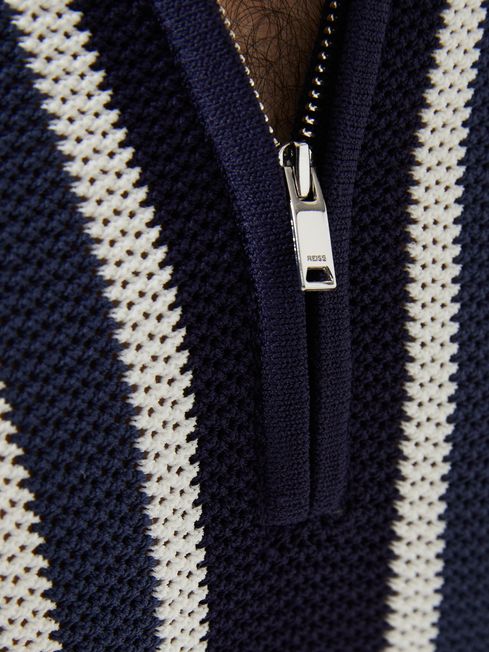 Byron - Che Striped Half Zip Polo T-Shirt