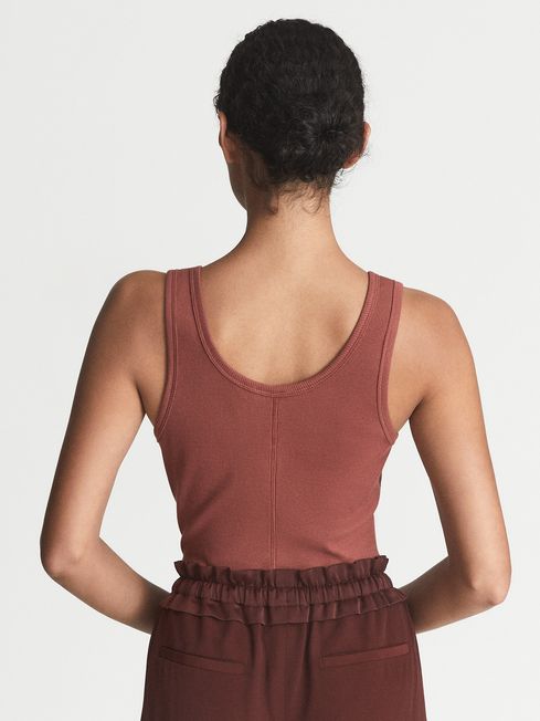 Violet Scoop Neck Jersey Vest Top