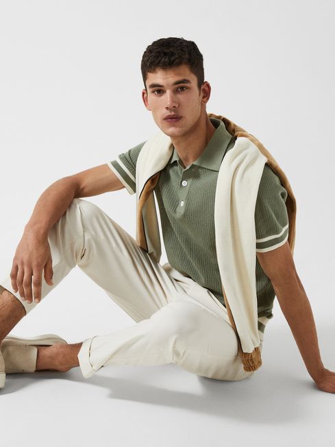 Quinn - Che Half Button Contrast-Sleeve Polo T-Shirt