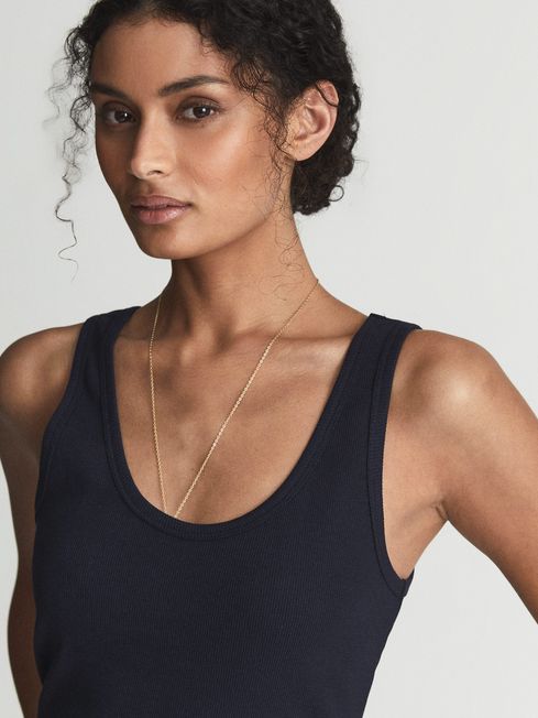 Violet Scoop Neck Jersey Vest Top