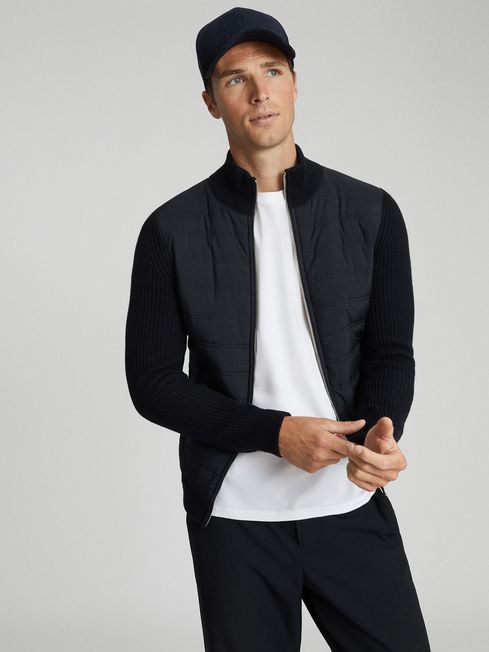 Trainer Hybrid Zip Through Quilted Jumper