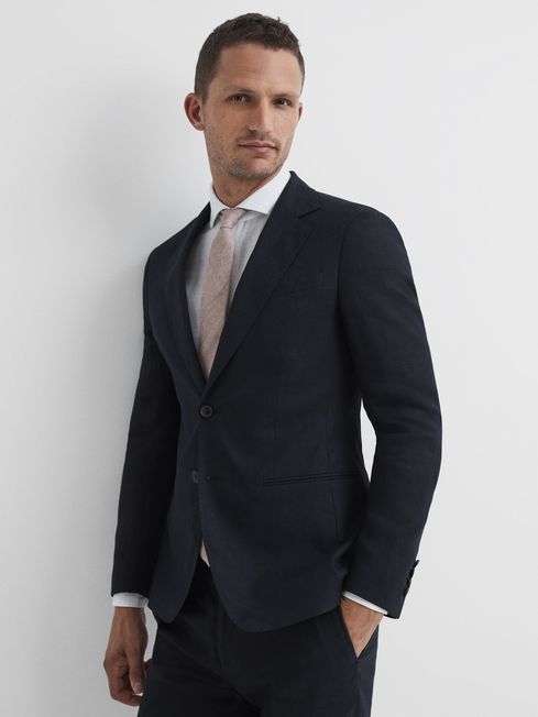 Kin Single Breasted Linen Slim Fit Blazer