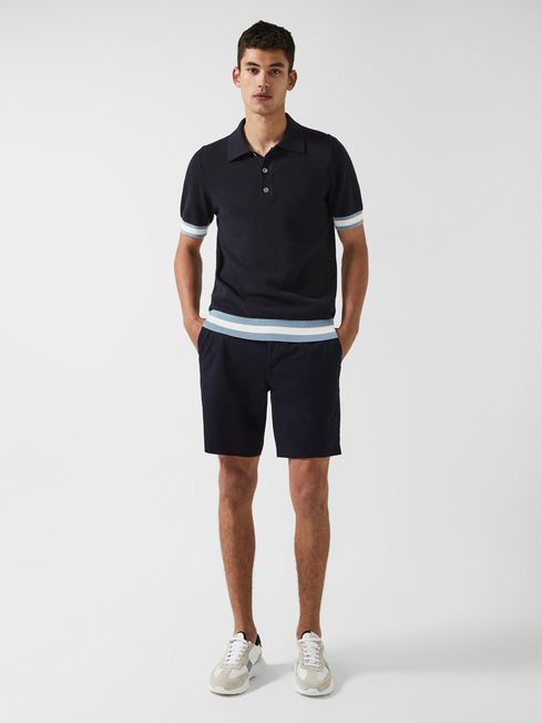 Quinn - Che Half Button Contrast-Sleeve Polo T-Shirt