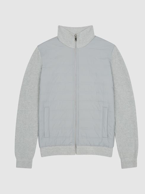 Trainer Hybrid Zip Through Quilted Jumper