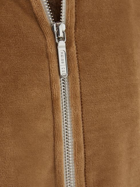 Lawrence - Che Velour Contrast Panel Zip Through Jacket
