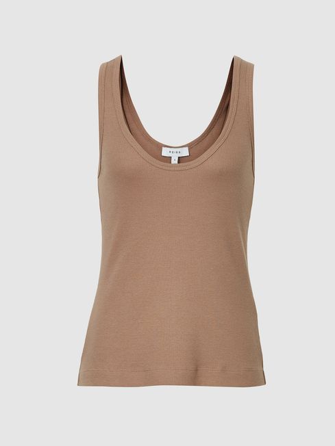 Violet Scoop Neck Jersey Vest Top