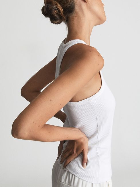 Mirabel Ribbed Jersey Racer Tank Top