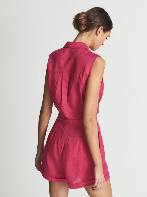 Ema Sleeveless Linen Playsuit