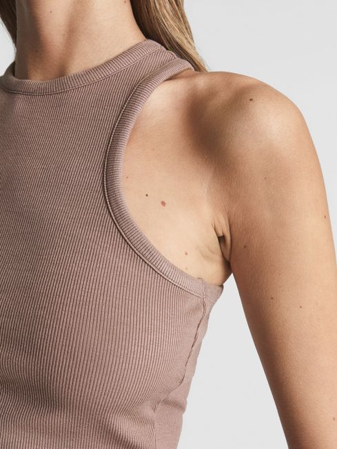 Mirabel Ribbed Jersey Racer Tank Top