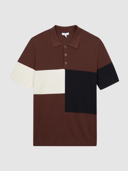 Primo Press Stud Colourblock Polo T-Shirt