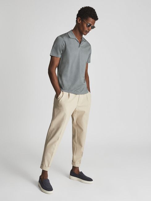 Jaxx Mercerised Open Collar Polo T-Shirt