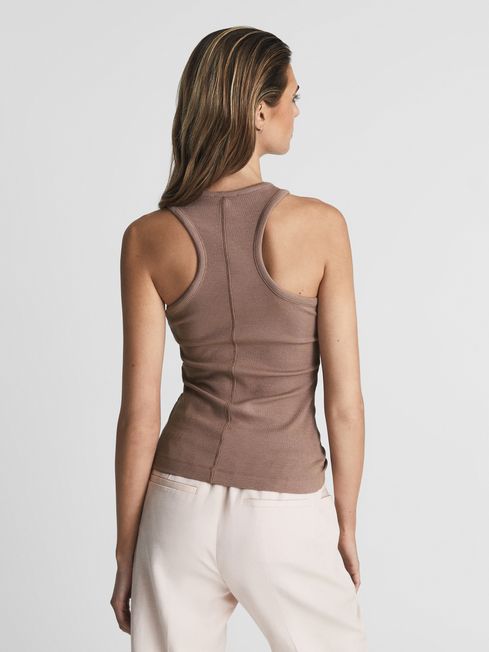 Mirabel Ribbed Jersey Racer Tank Top
