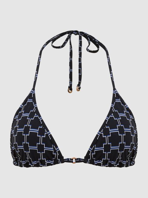 Nadia Printed Triangle Bikini Top