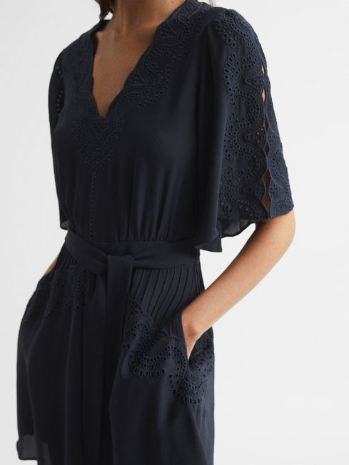 Rhea Broderie Sleeve Floppy Mini Dress