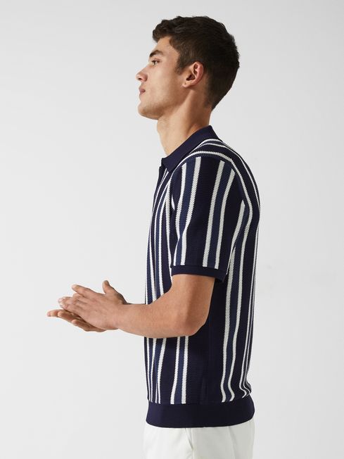 Byron - Che Striped Half Zip Polo T-Shirt