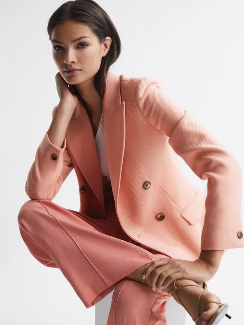 Logan Double Breasted Twill Blazer