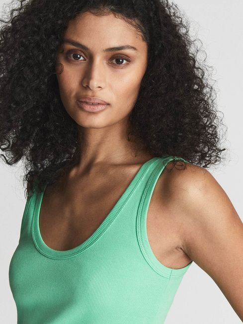 Violet Scoop Neck Jersey Vest Top