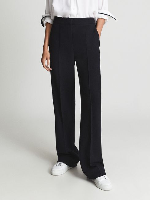 Iria Wool Blend Wide Leg Trousers