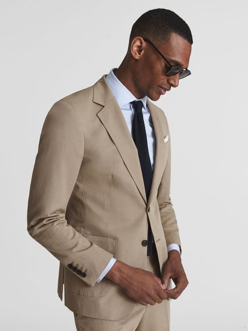 Train Single Breasted Cotton-Linen Blazer
