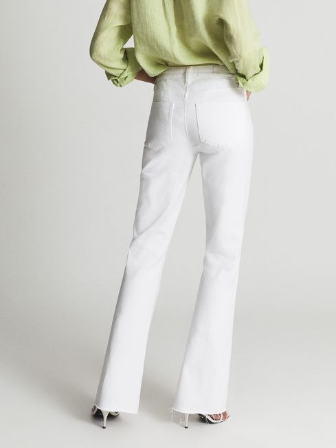 Laurel High Rise Raw Hem Flared Jeans