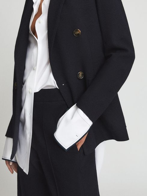 Iria Double Breasted Wool Blend Blazer