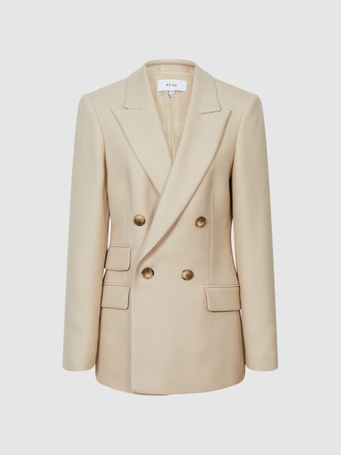 Logan Double Breasted Twill Blazer