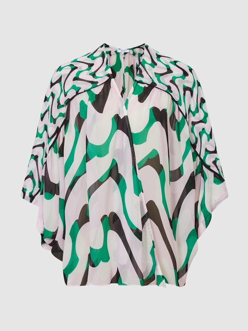 Paige Printed Resort Shawl Top