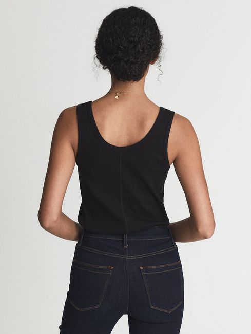 Violet Scoop Neck Jersey Vest Top