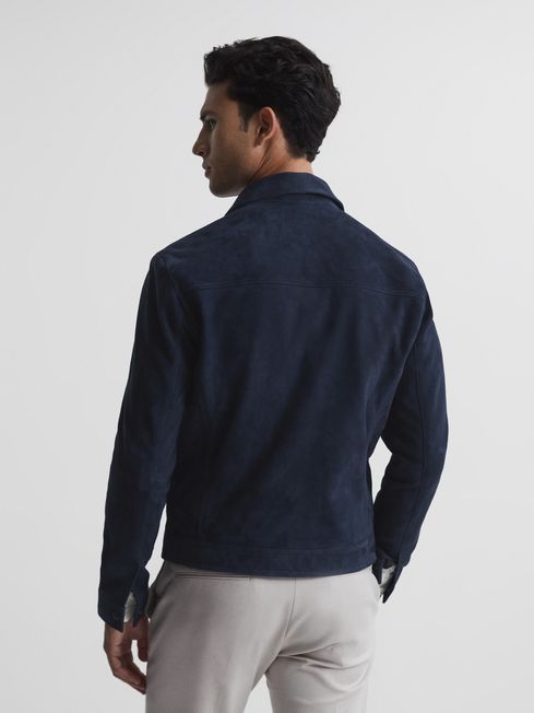 Pike Suede Zip Through Trucker Jacket