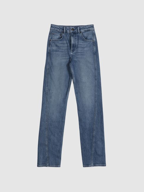 Boston Mid Rise Straight Leg Jeans