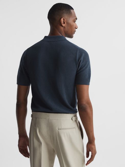 Otis Half Zip Stitch Interest Polo T-Shirt