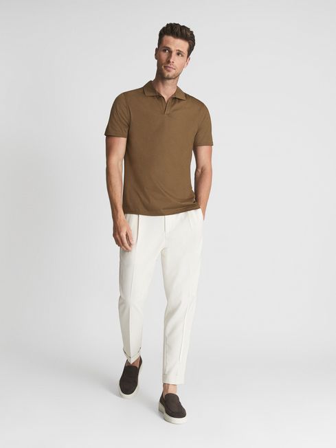 Jaxx Mercerised Open Collar Polo T-Shirt