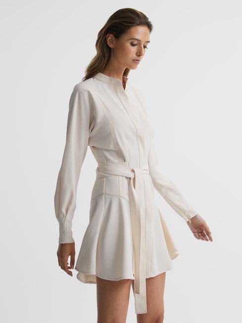 Leia Button Through Belted Mini Dress