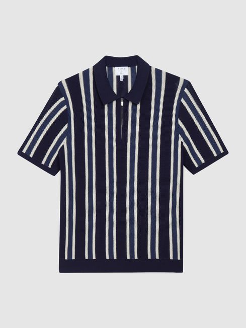 Byron - Che Striped Half Zip Polo T-Shirt