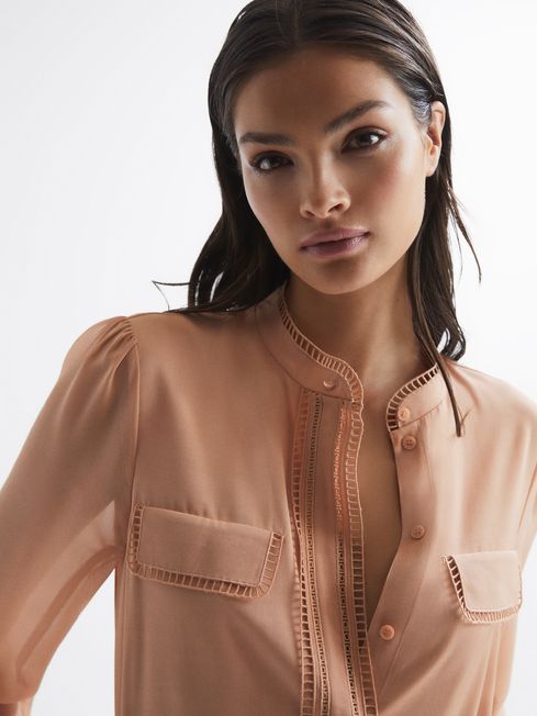 Cassia Ladder Trim Detail Flippy Dress